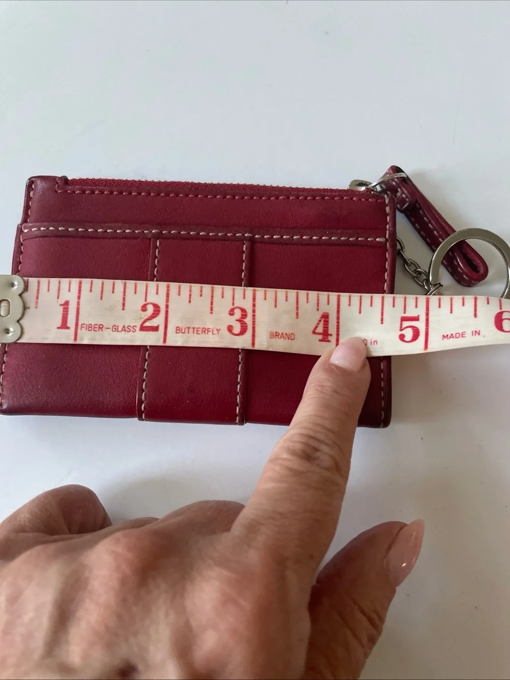 Coach Red Leather Card & Key Wristlet